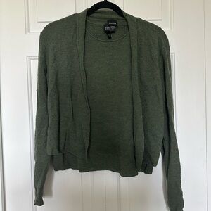 Eileen Fisher Green matching tank and cardigan set